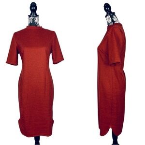 NWT Pinkblush rust color short sleeve fitted dress size large